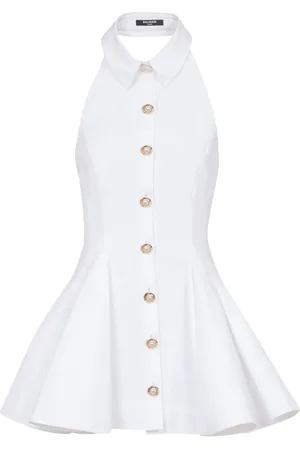 Balmain Robe en popeline à dos ouvert