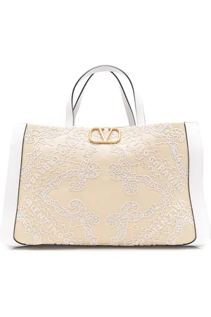 VALENTINO GARAVANI Sac cabas en raphia à logo brodé