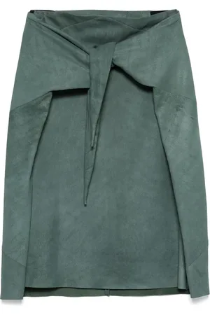 Rick Owens Jupe en cuir à coupe mi-longue