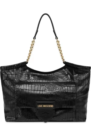 Moschino Sac cabas à effet peau de crocodile