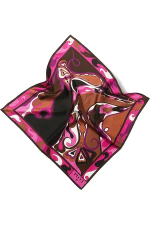 Puccini Petit foulard en soie à imprimé Orchidée