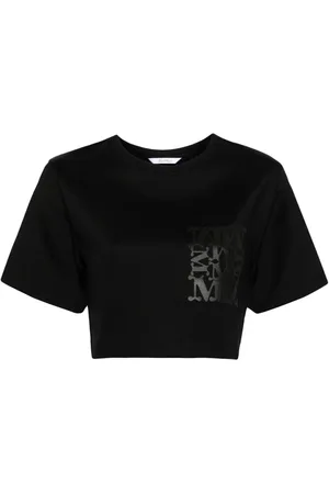 Max Mara T-shirt crop à logo imprimé