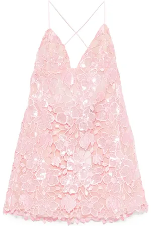 Retrofete Robe courte à fleurs brodées