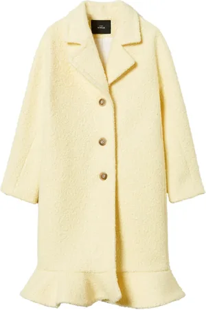 Twin-Set Manteau boutonné à ourlet péplum