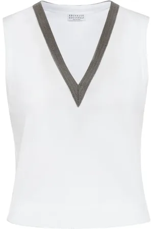 Brunello Cucinelli T-shirt en coton à ornements métalliques