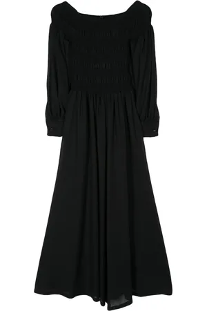 Max Mara Robe longue en laine à fronces