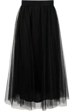 ZIMMERMANN Jupe mi-longue en tulle à taille haute