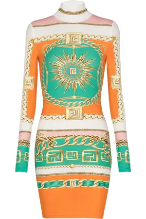 Balmain Robe cintrée à imprimé graphique