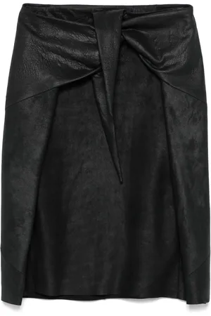 Rick Owens Jupe en cuir à coupe mi-longue