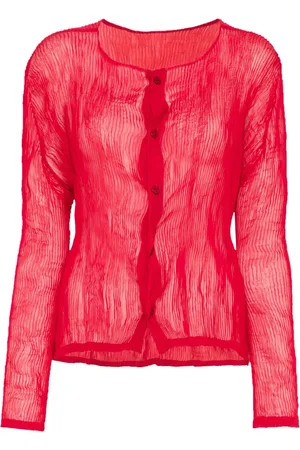 Issey Miyake Cardigan à effet plissé