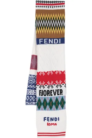 Fendi écharpe en cachemire mélangé à logo brodé