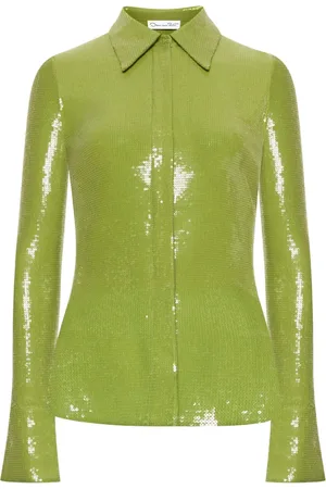 Oscar de la Renta Chemise brodée de sequins