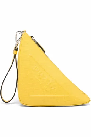 Prada Pochette en cuir à design triangle
