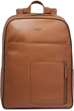 LANCEL Sac à dos en cuir à logo imprimé