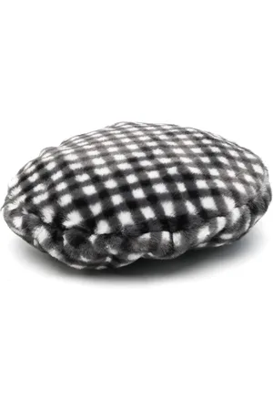 Kangol Béret en fourrure artificielle à patch logo
