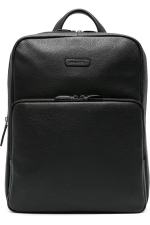 Piquadro Sac à dos en cuir à patch logo