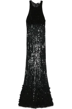 Elisabetta Franchi Robe ornée de sequins à coupe longue