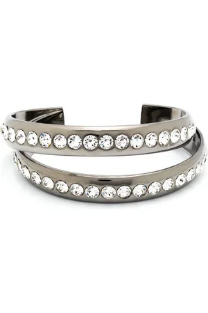 Amina Muaddi Bracelet torque Jahleel serti de cristaux