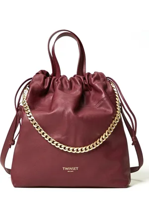 Twin-Set Sac cabas en cuir à lien de resserrage