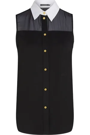 Karl Lagerfeld Blouse à col en popeline