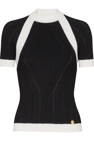 Balmain Haut en maille à manches courtes