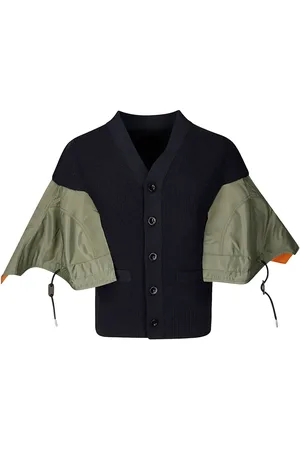 SACAI Cardigan à empiècements contrastants