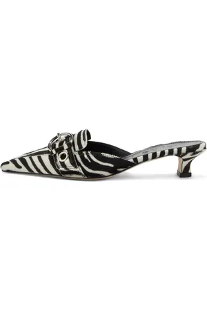 Aeyde Mules pointues à imprimé zébré
