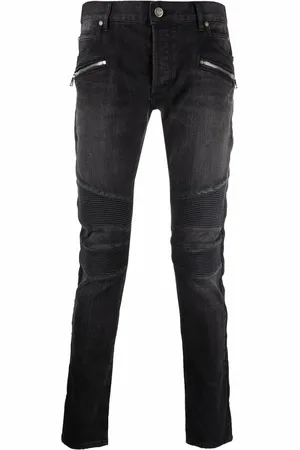 Balmain Jean slim à empiècements nervurés