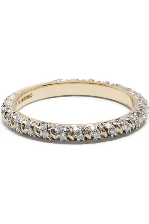YVONNE LÉON Bague Mini Torsade en or pavée diamants