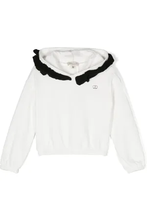 Twin-Set Hoodie en coton mélangé à volants