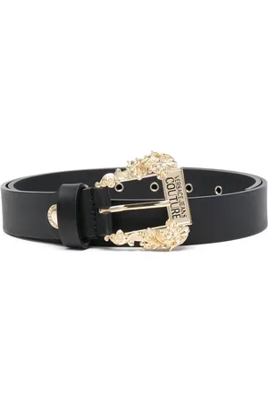 VERSACE Ceinture en cuir à boucle baroque