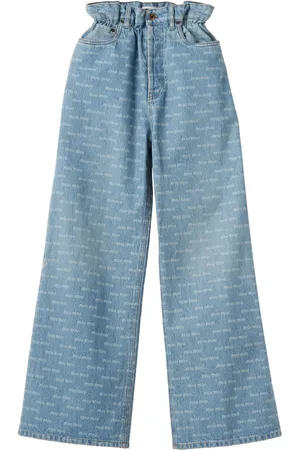 Miu Miu Jean ample à logo imprimé