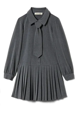 Twin-Set Robe courte en flanelle à plis