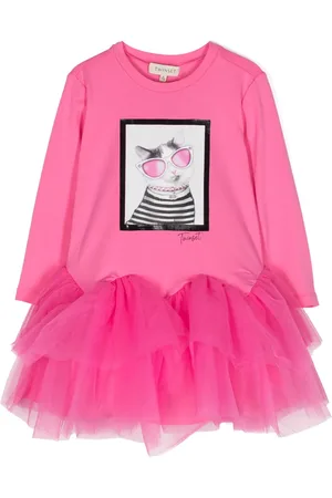Twin-Set Robe volantée à imprimé graphique