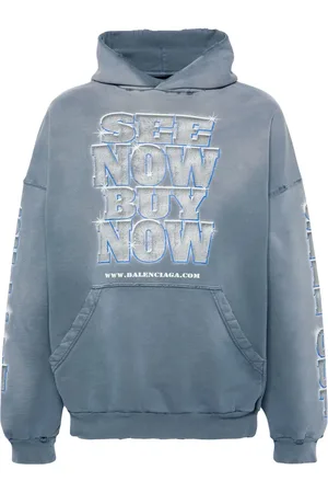 Balenciaga Hoodie en coton à slogan imprimé