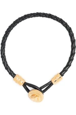 VERSACE Bracelet Medusa tressé en cuir