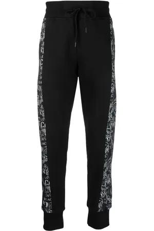 VERSACE Pantalon de jogging en coton à logo Couture