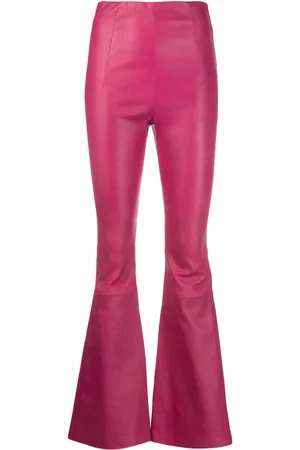 AMIRI Pantalon évasé en cuir à taille haute
