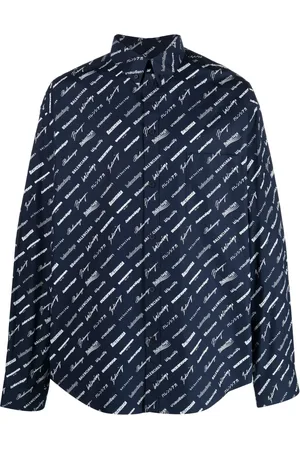 Balenciaga Chemise en coton à logo imprimé