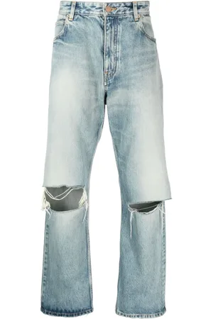 Balenciaga Jean ample à effet usé