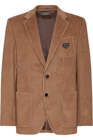 Philipp Plein Blazer boutonné en velours côtelé
