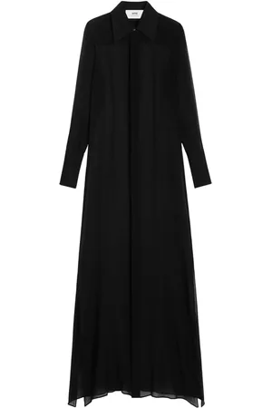 Ami Robe longue en soie à effet de transparence