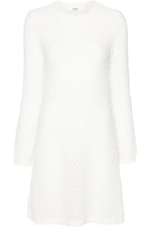Chloé Robe en maille ajourée à coupe courte