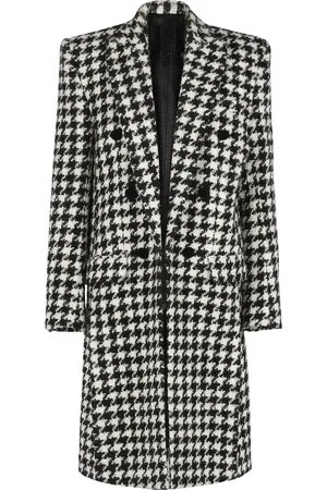 Balmain Manteau croisé à motif pied-de-poule
