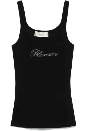 BLUMARINE Débardeur à logo strassé