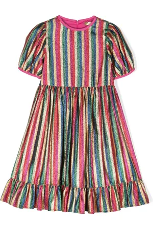 Stella McCartney Robe rayée à effet métallisé