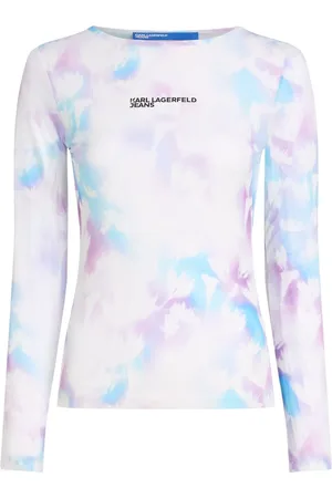 Karl Lagerfeld T-shirt en résille à imprimé graphique
