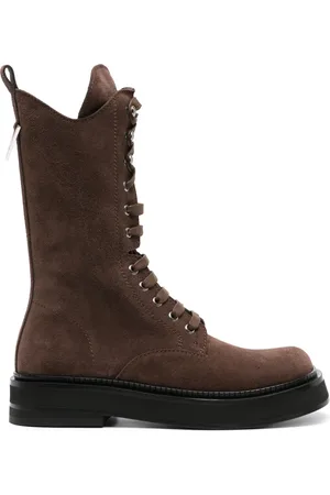 The Attico Bottines en daim à bout carré