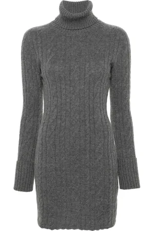 BLUMARINE Robe en maille torsadée à col roulé