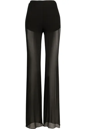 Nensi Dojaka Pantalon en soie à effet de transparence